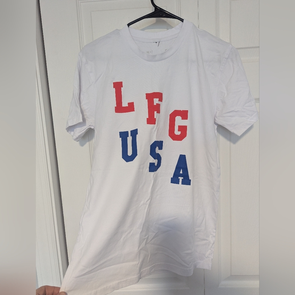 Olympics, Team USA!, Beat Everybody T-Shirt with Red and Blue LFG USA Print